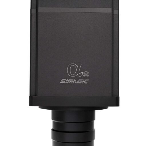 Profesionalaus lygio žaidimų vairo bazė Simagic Alpha Mini direct drive iš viršaus.